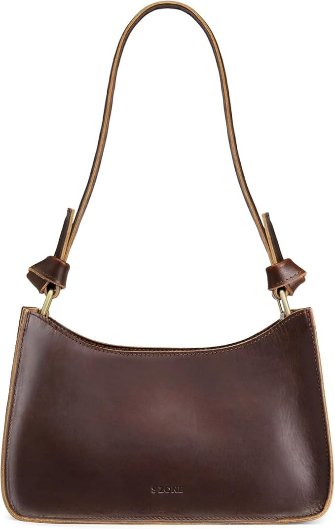 S-ZONE Leather Shoulder Bags for Women Small Shoulder Purse Handbags Clutch Hobo Bag Cute Purses | Amazon (US)
