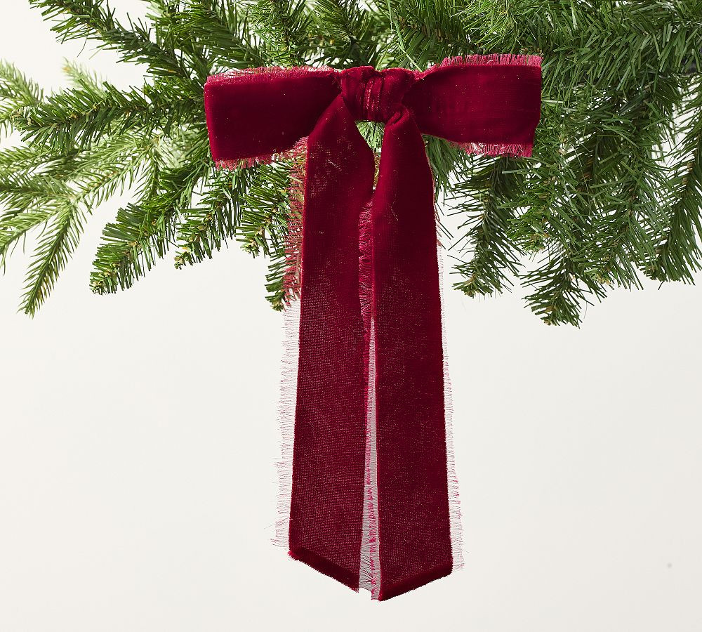 Red Frayed Bow | Pottery Barn (US)