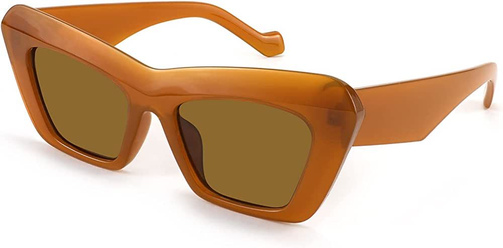 Karsaer Vision Retro Vintage Cateye Square Sunglasses Plastic Frame | Amazon (US)