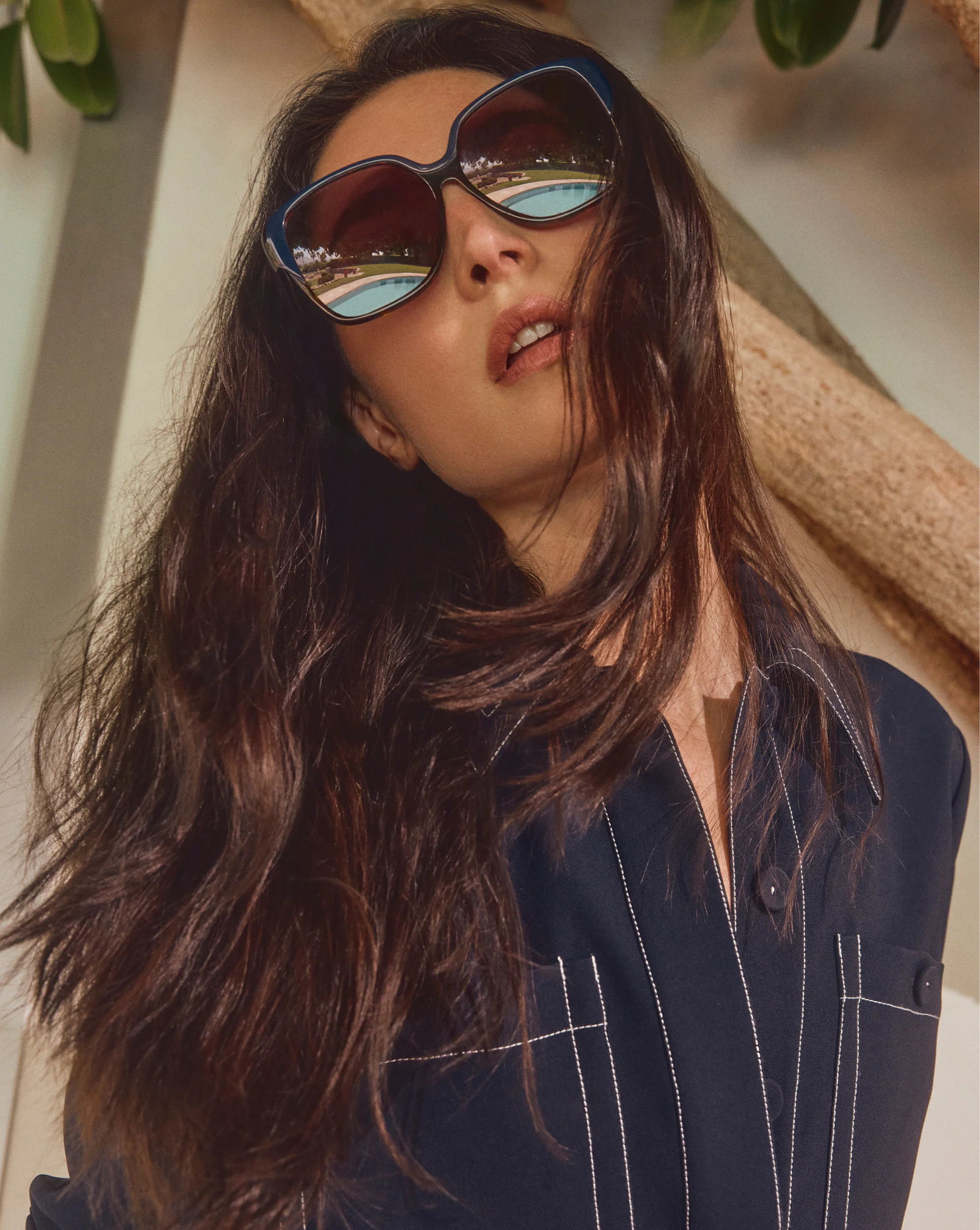 Brigitte Oversized Sunglasses in Green | Veronica Beard | Veronica Beard