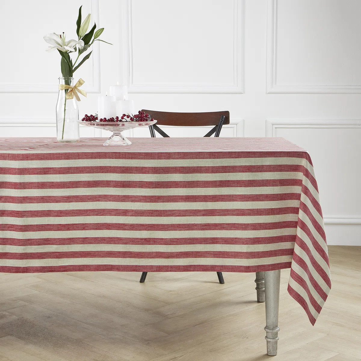 100% Pure Linen Tablecloth -Sorrento Stripe | Wayfair North America