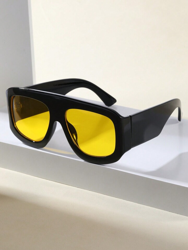 1pc Men's Oversized & Thickened & High-End Feeling & Cool Aviator Sunglasses For Driving, Riding,... | SHEIN