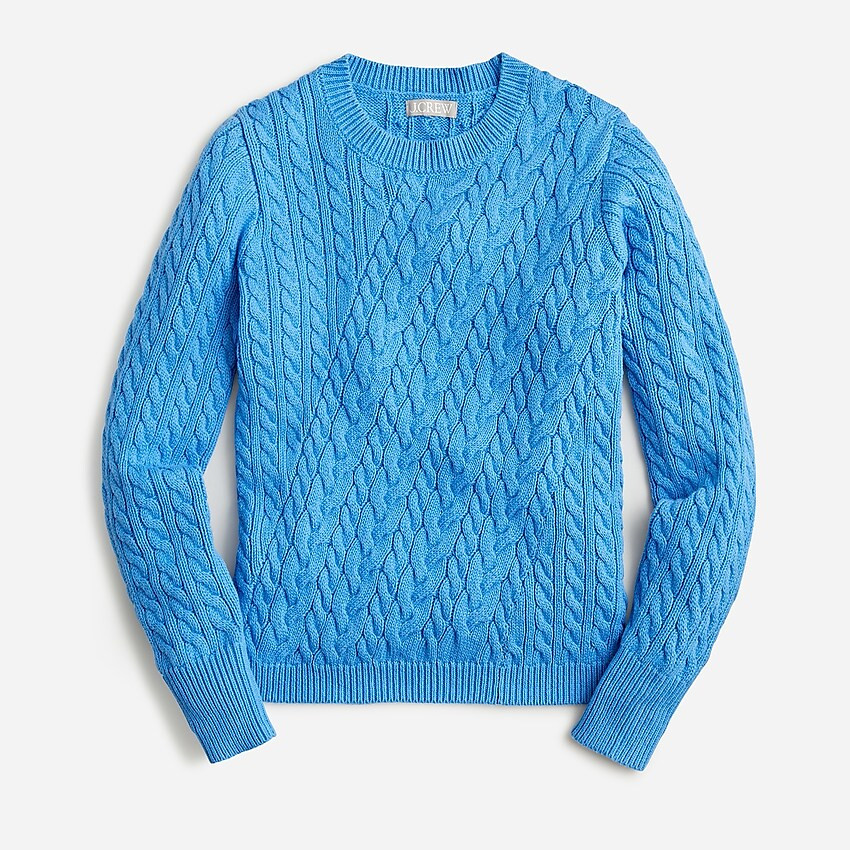 Diagonal cable-knit sweater | J. Crew US