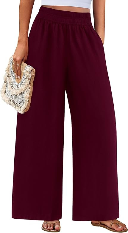 PRETTYGARDEN Womens Wide Leg Pants Casual 2025 Elastic Waist Loose Flowy Palazzo Pants Trousers w... | Amazon (US)
