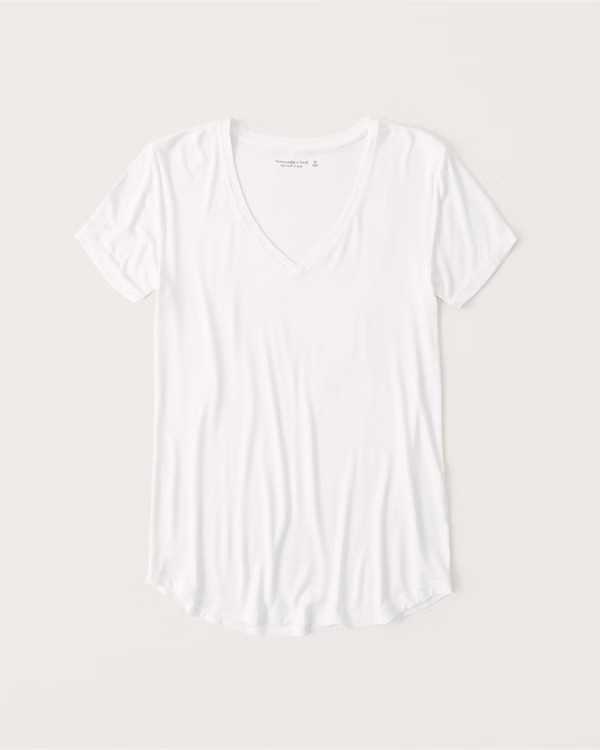 V-Neck Drapey Legging Tee | Abercrombie & Fitch (US)