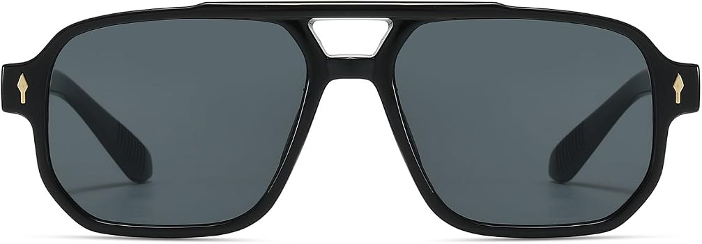 Gafas de sol estilo aviador cuadradas vintage para mujeres y hombres, lentes de sol rectangulares... | Amazon (US)