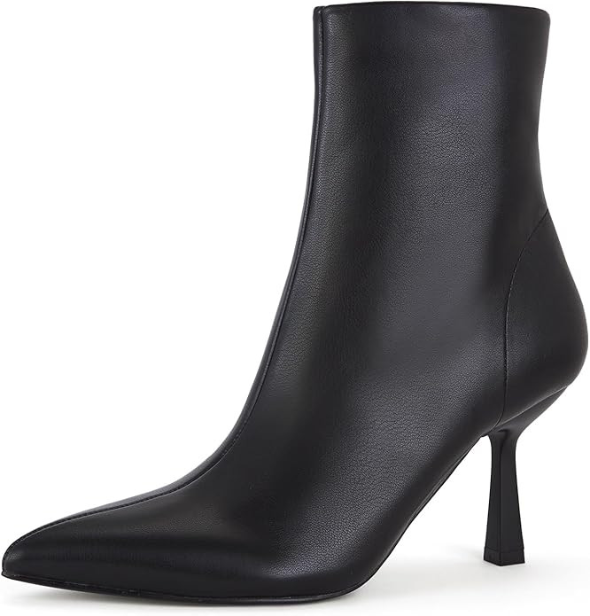 Women's Pointed Toe Stiletto Heels Ankle Boots with Side Zipper | Amazon (US)