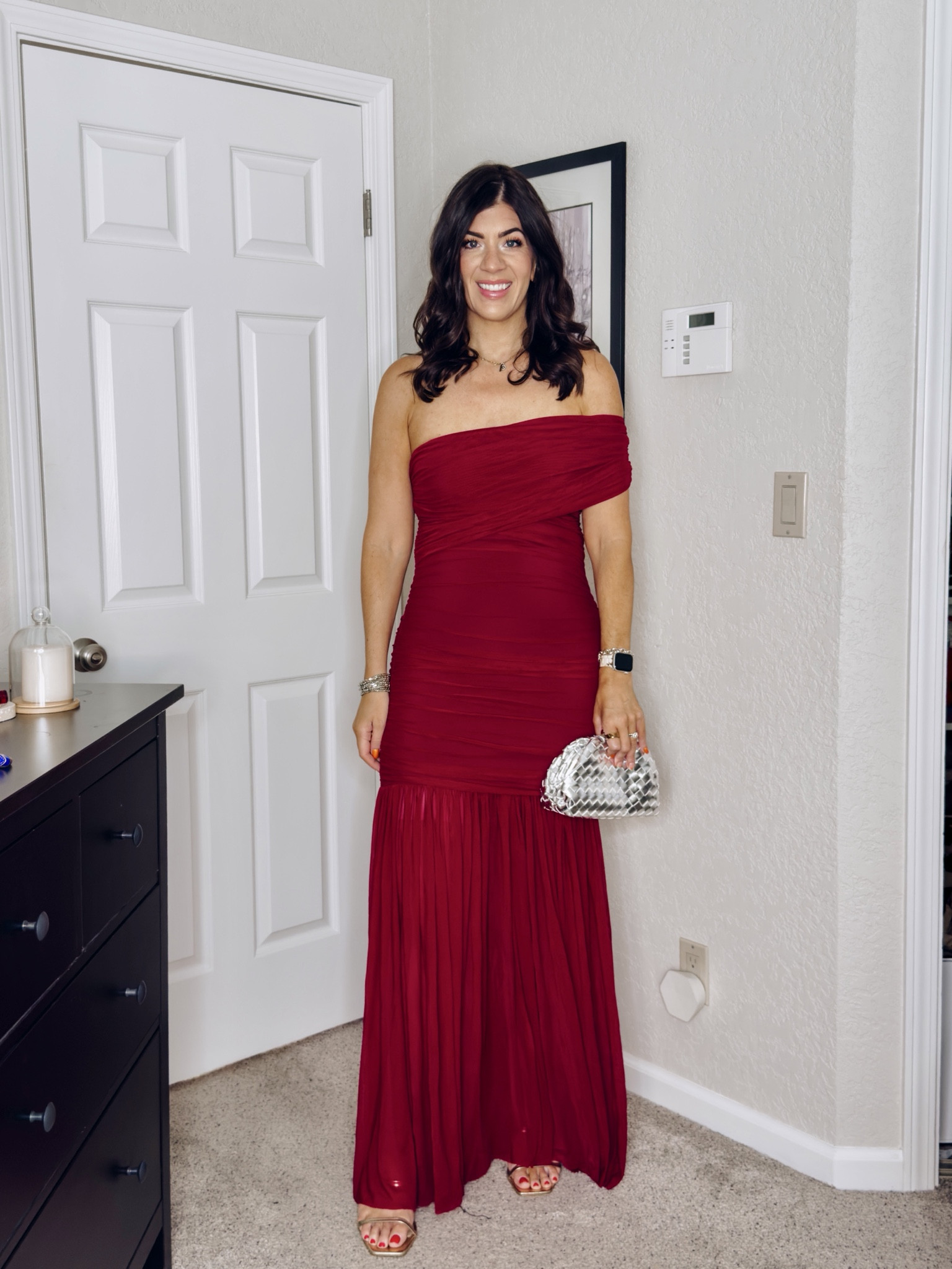 In a large wedding guest dress 

#LTKSaleAlert #LTKMidsize #LTKWedding