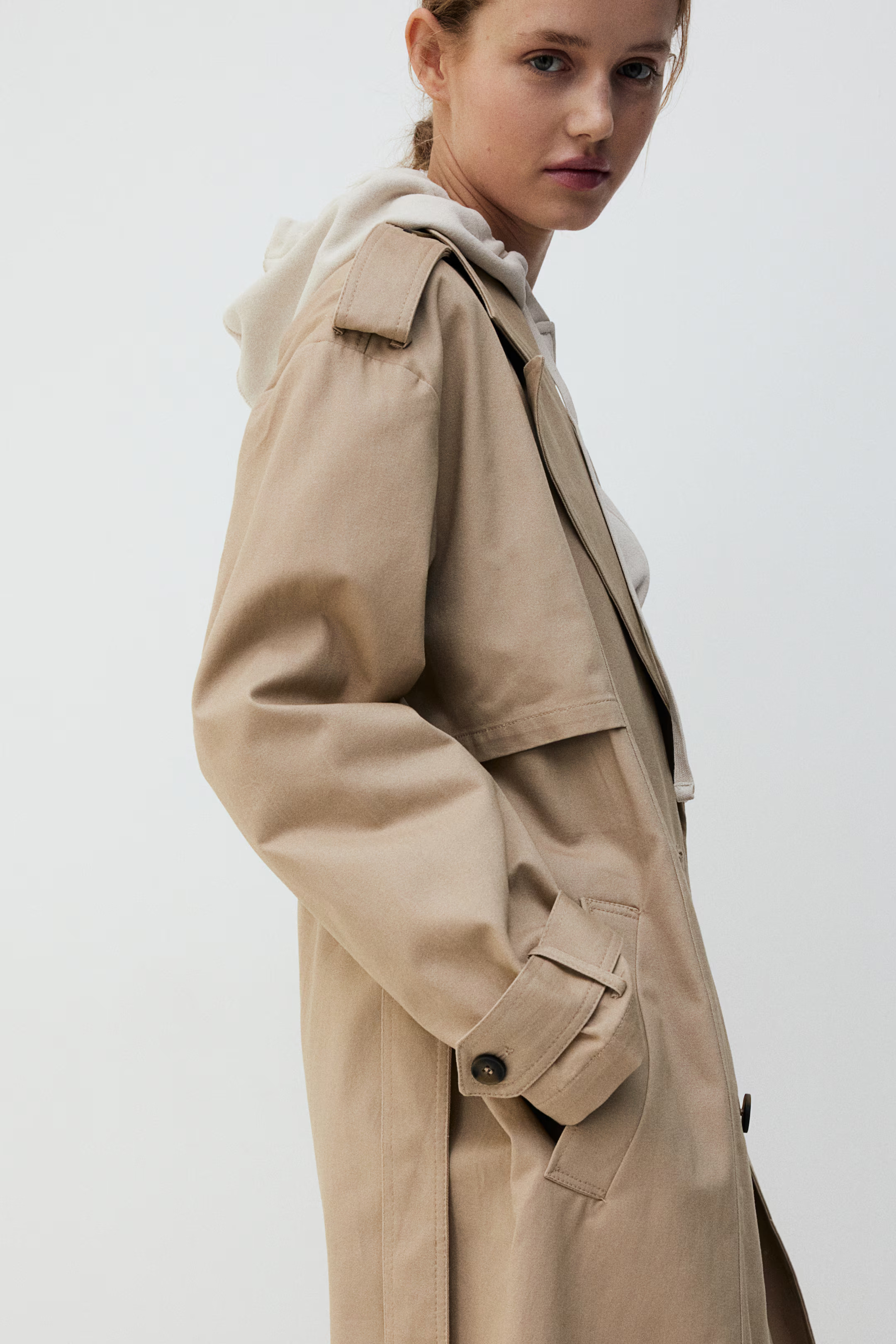 Twill Trench Coat - Light beige - Ladies | H&M US | H&M (US + CA)