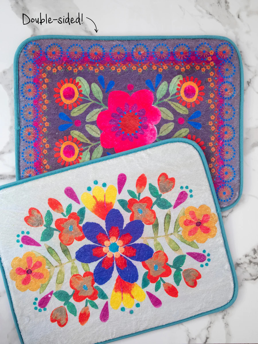 Reversible Dish Drying Mat - Floral | Natural Life