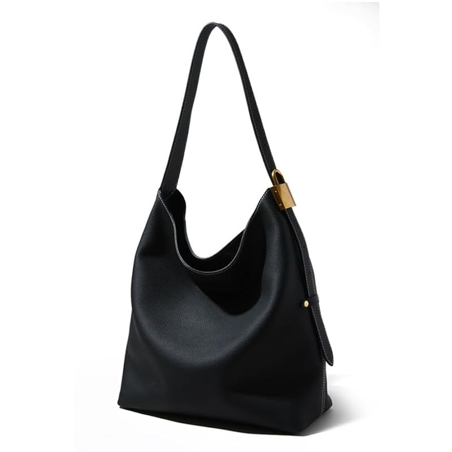 Women's Leather Cowhide Shoulder Crossbody Underarm Bag Lock Buckle Hobo Handbag Commuting Large ... | Amazon (US)