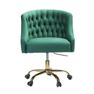 JAYDEN CREATION Lydia 24.5 in. Width Big and Tall Green Fabric Task Chair with Adjustable Height-... | The Home Depot