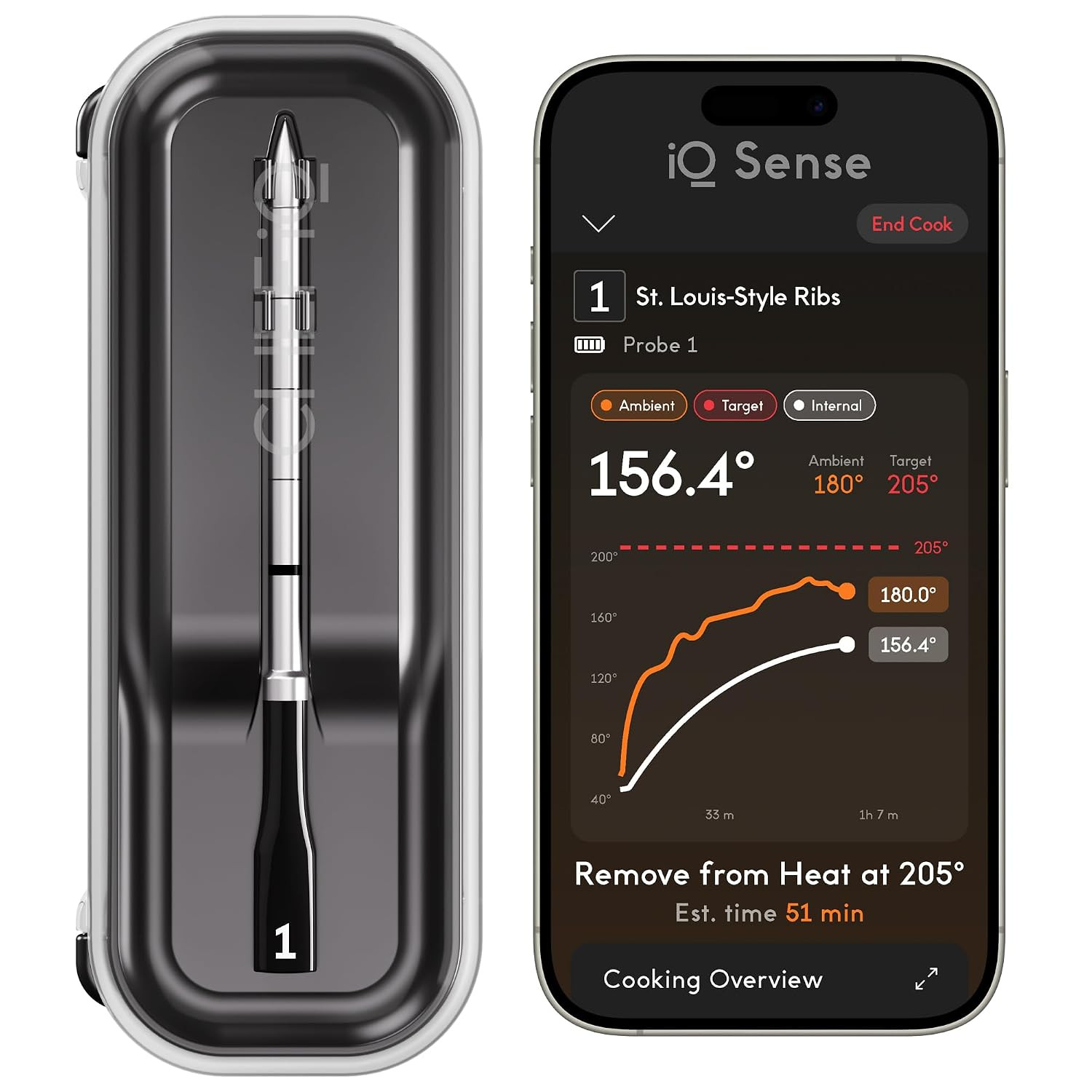 CHEF iQ Sense | Smart Wireless Meat Thermometer | Ultra-Thin Probe | WiFi Unlimited Range | 1000°F Heat Safe | 5 Sensors | BBQ, Grill, Oven, Smoker, Air Fryer | Gen3 | Amazon (US)