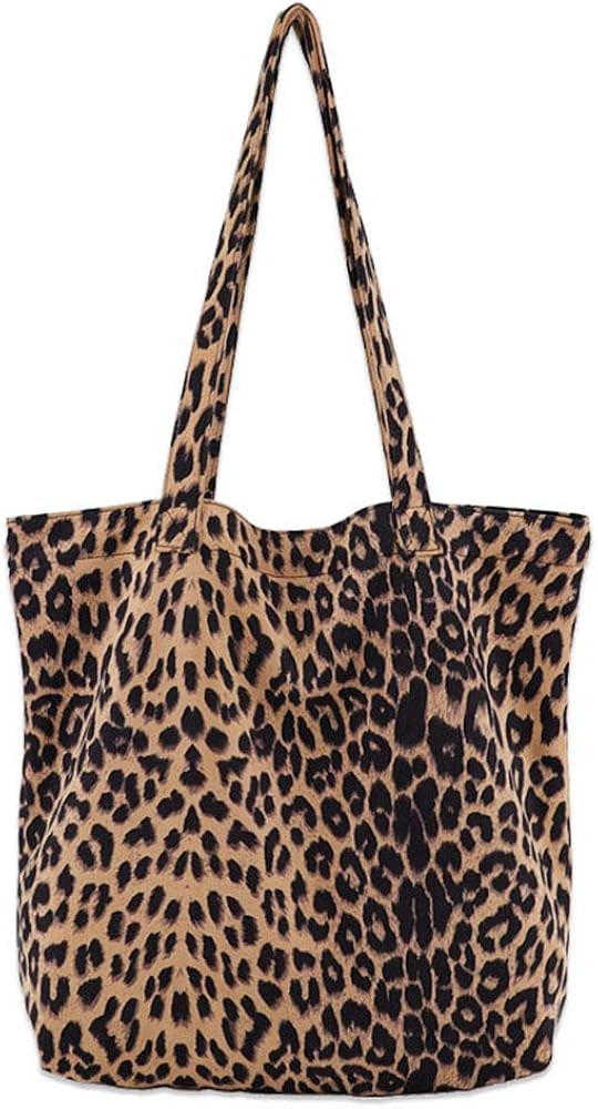 Leopard Shoulder Bag Soft Large Tote Purse Handbag Travel Satchel for Women | Amazon (US)