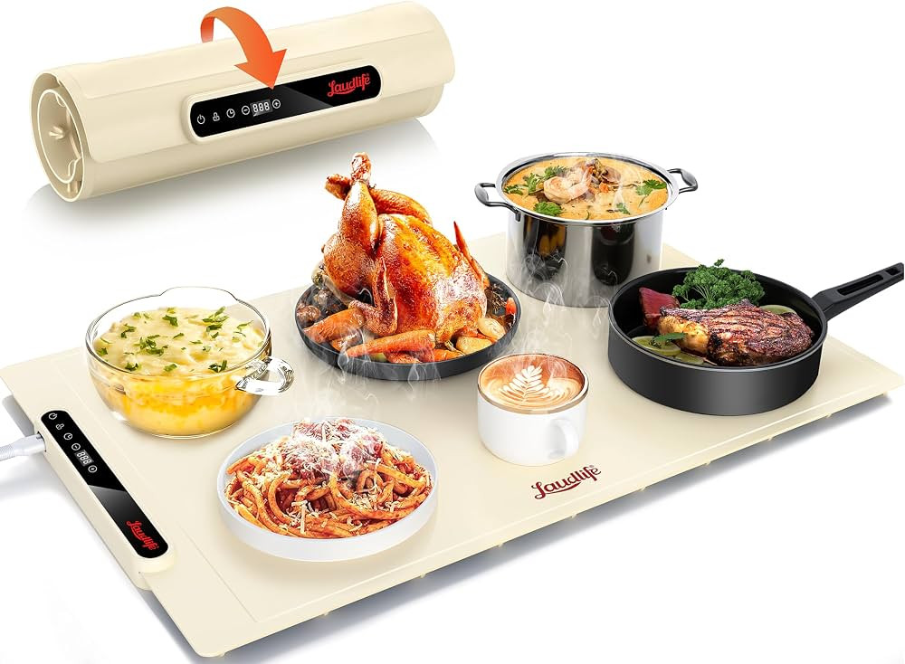 Electric Warming Tray with 7 Adjustable Temperature, Laudlife Foldable Food Warmer for Parties wi... | Amazon (US)