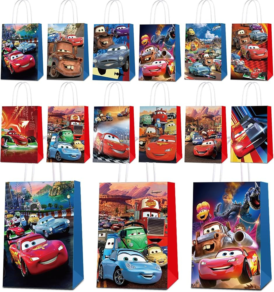 24 Pcs Car Party Gift Bags Party Supplies/Car Theme Tote Bags, Gift Bags for Kids Paper Favor Pac... | Amazon (US)