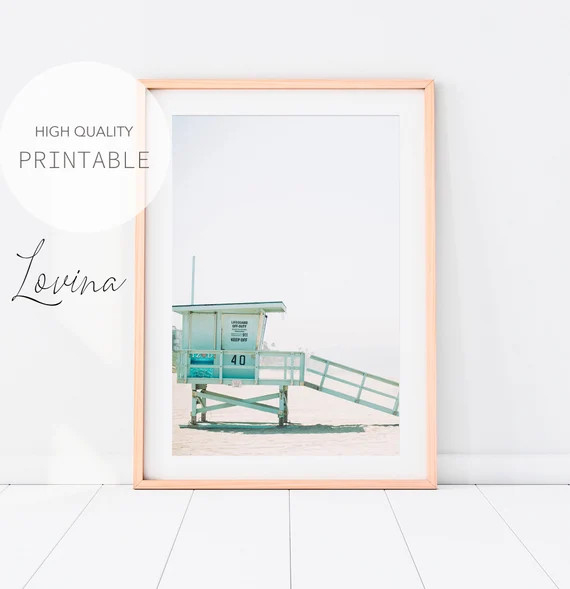 Surf Decor Santa Monica Print Beach Coastal Print Surf | Etsy | Etsy (US)