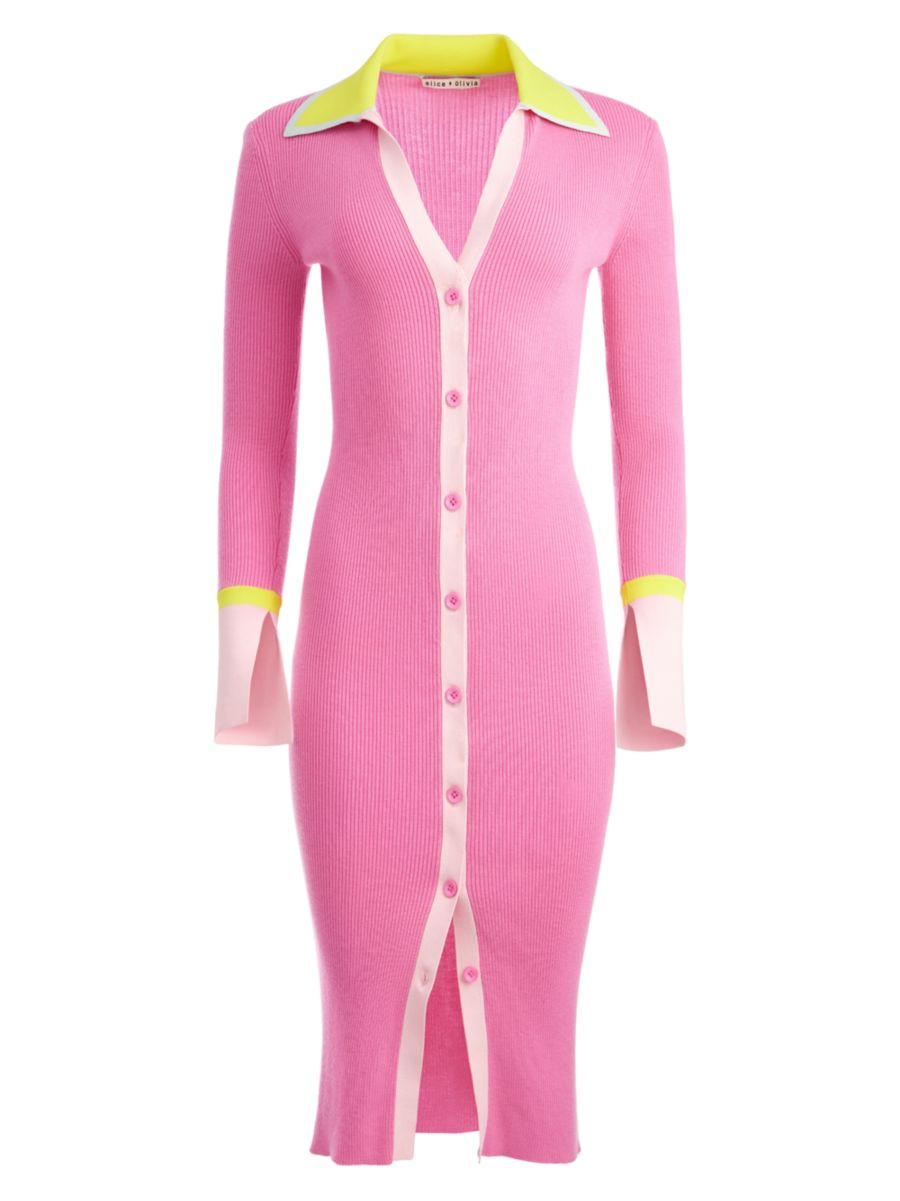 Alice + Olivia Alcina Button-Down Cardigan Midi-Dress | Saks Fifth Avenue