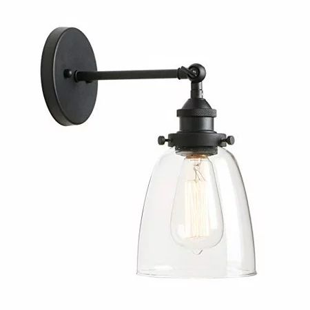 Pathson Vintage Wall Sconce with Clear Glass Shade Metal Base Industrial Wall Light Fixtures Wall Mo | Walmart (US)