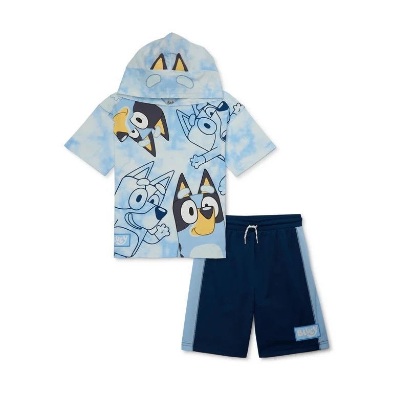 Bluey Boys Hooded Cosplay Tee and Shorts Set, 2-Piece, Sizes 4-8 | Walmart (US)