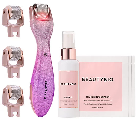 BeautyBio GloPRO Facial Tool with 1-Year Supply of Face Rollers | QVC