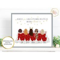 5 Best Friends Christmas Gift, Personalized Sister Picture, Custom Printable , Xmas Gift For | Etsy (US)