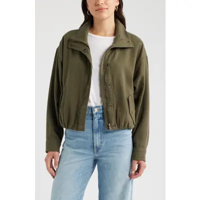 caslon(r) Bubble Hem Cotton Twill Jacket in Tan Shore at Nordstrom, Size Xx-Small | Nordstrom