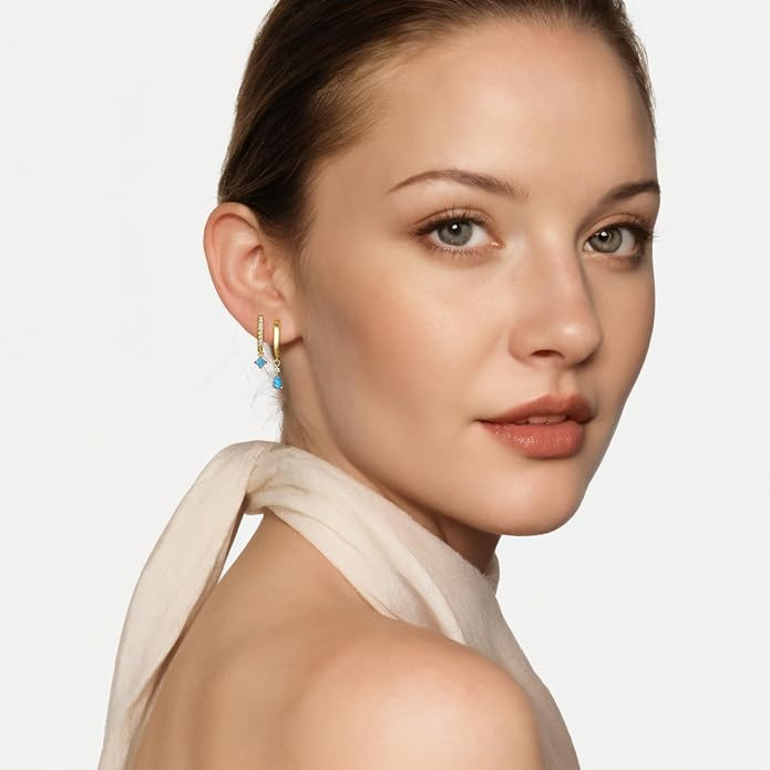 Angelady Opal Earrings Set for Women, Hypoallergenic S925 Sun Stud Earring for Sensitive Ears, Da... | Amazon (US)