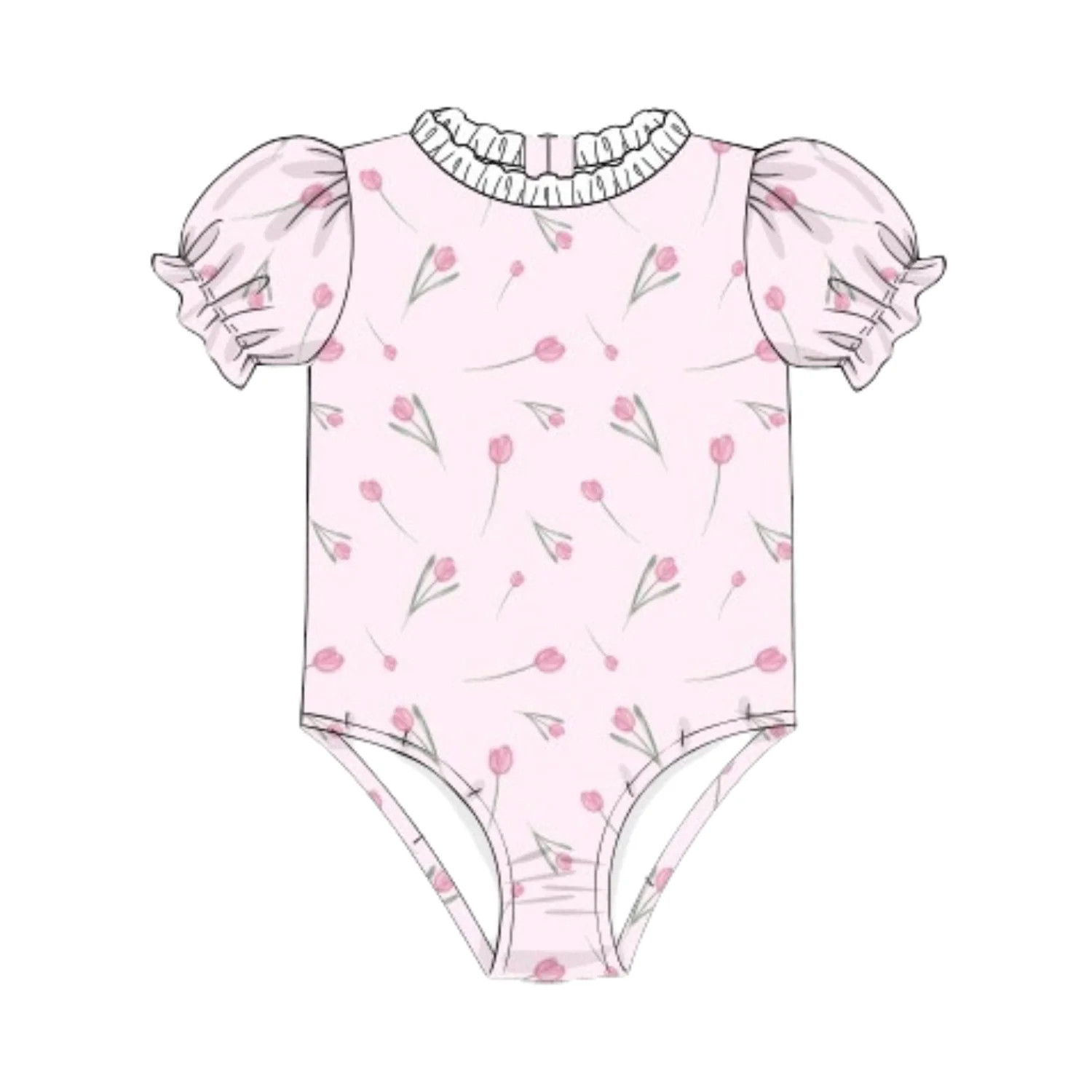 Tiptoe Tulip Bubble Sleeve One Piece | Hamner Hill