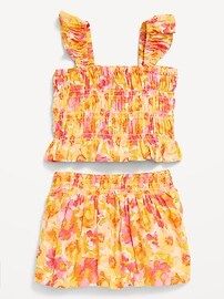 Matching Printed Sleeveless Smocked Top &amp; Skirt Set for Baby | Old Navy (US)