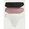Joyspun Women's Ribbed Modal Thong Panties, 3-Pack, Sizes XS to 3XL | Walmart (US)