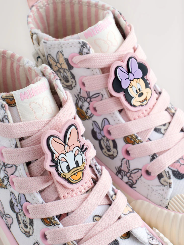 Cream Minnie Mouse High Top Trainers | Next US