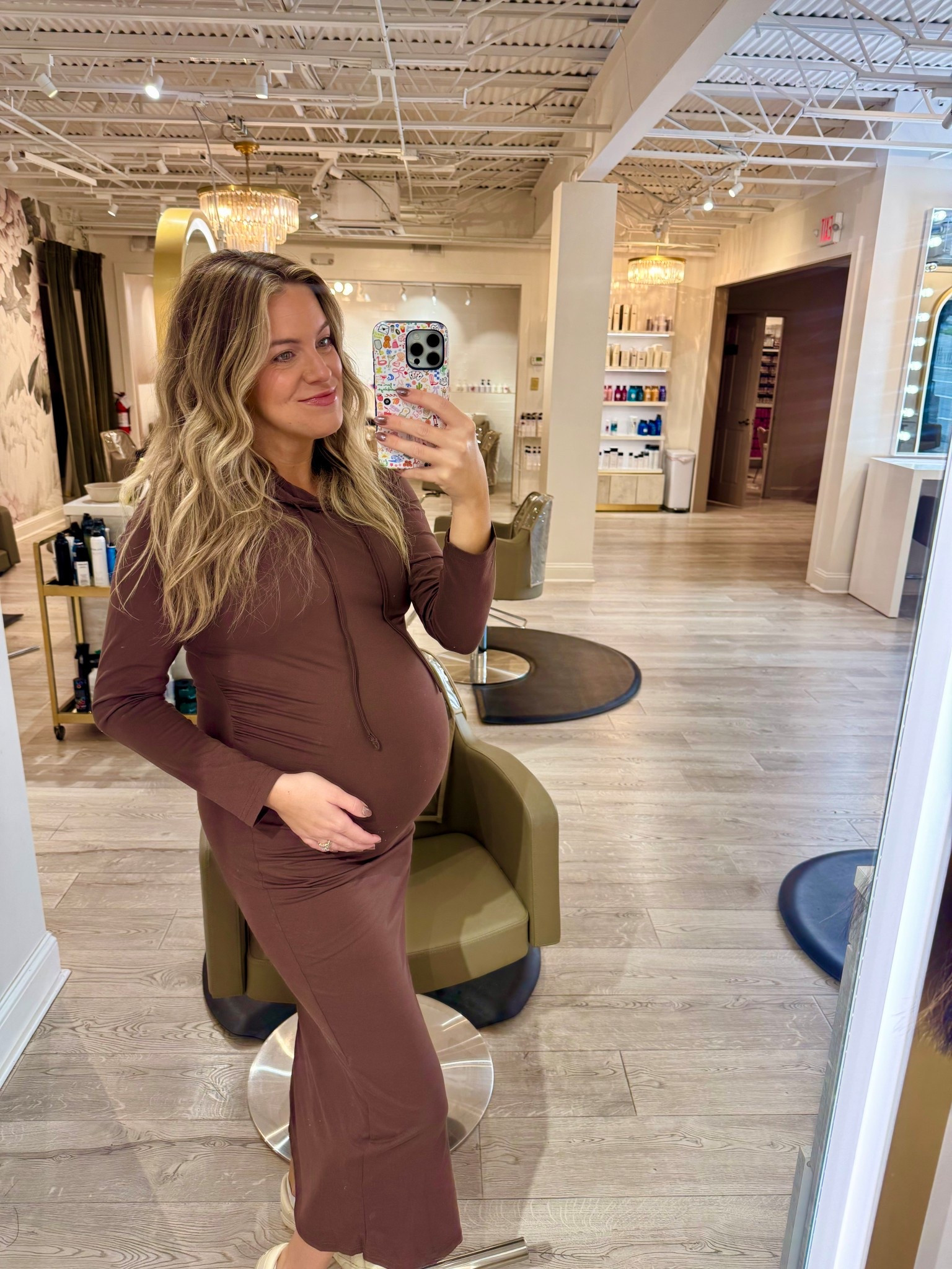 Maternity hooded midi dress, fall maternity 

#LTKSeasonal #LTKBaby #LTKBump