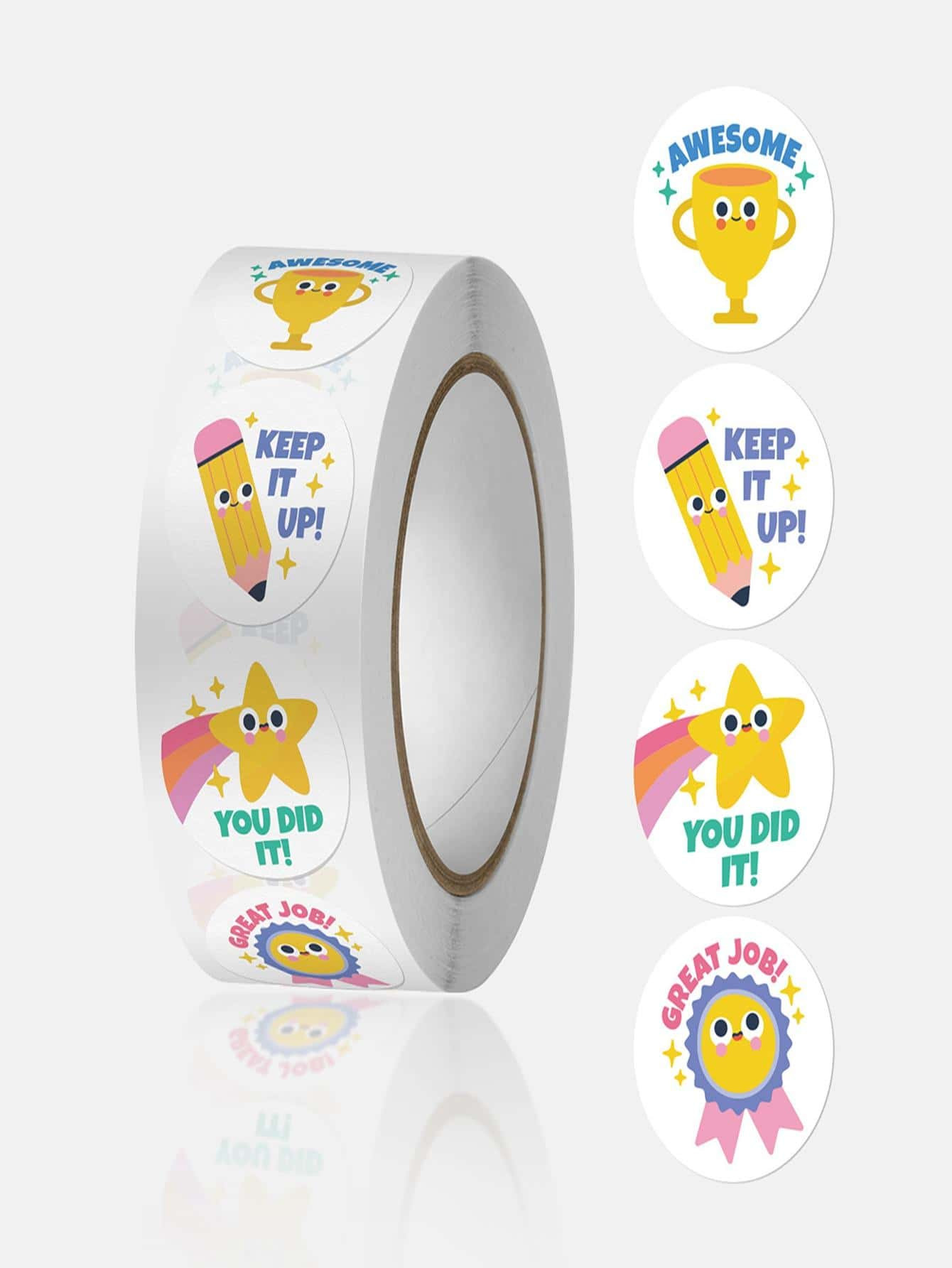 500pcs/roll 1inch Reward Stickers for Kids Children Kindergarten School Encouragement Students Ga... | SHEIN