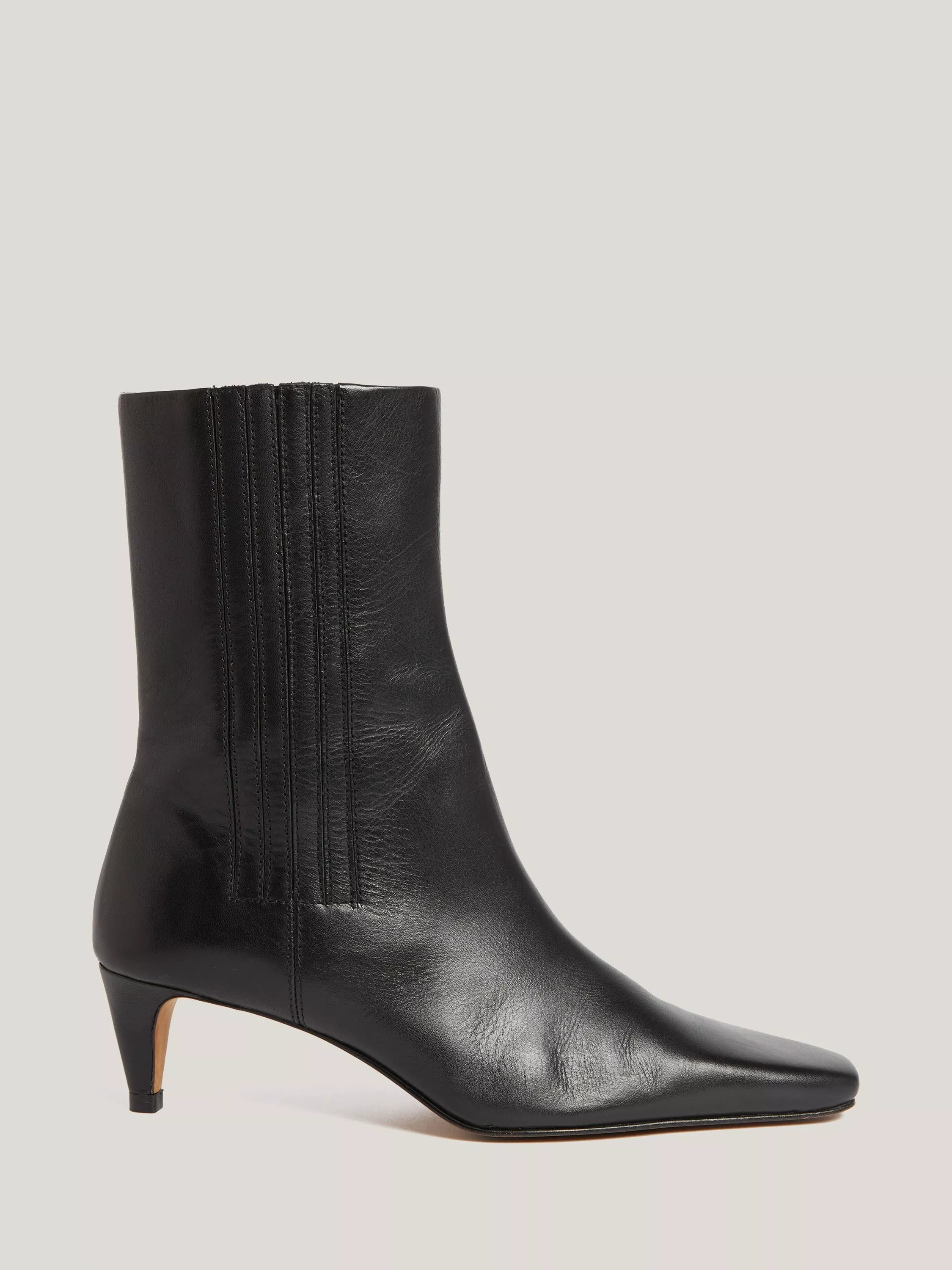 JigsawValerie Leather Ankle Boots, Black | John Lewis (UK)