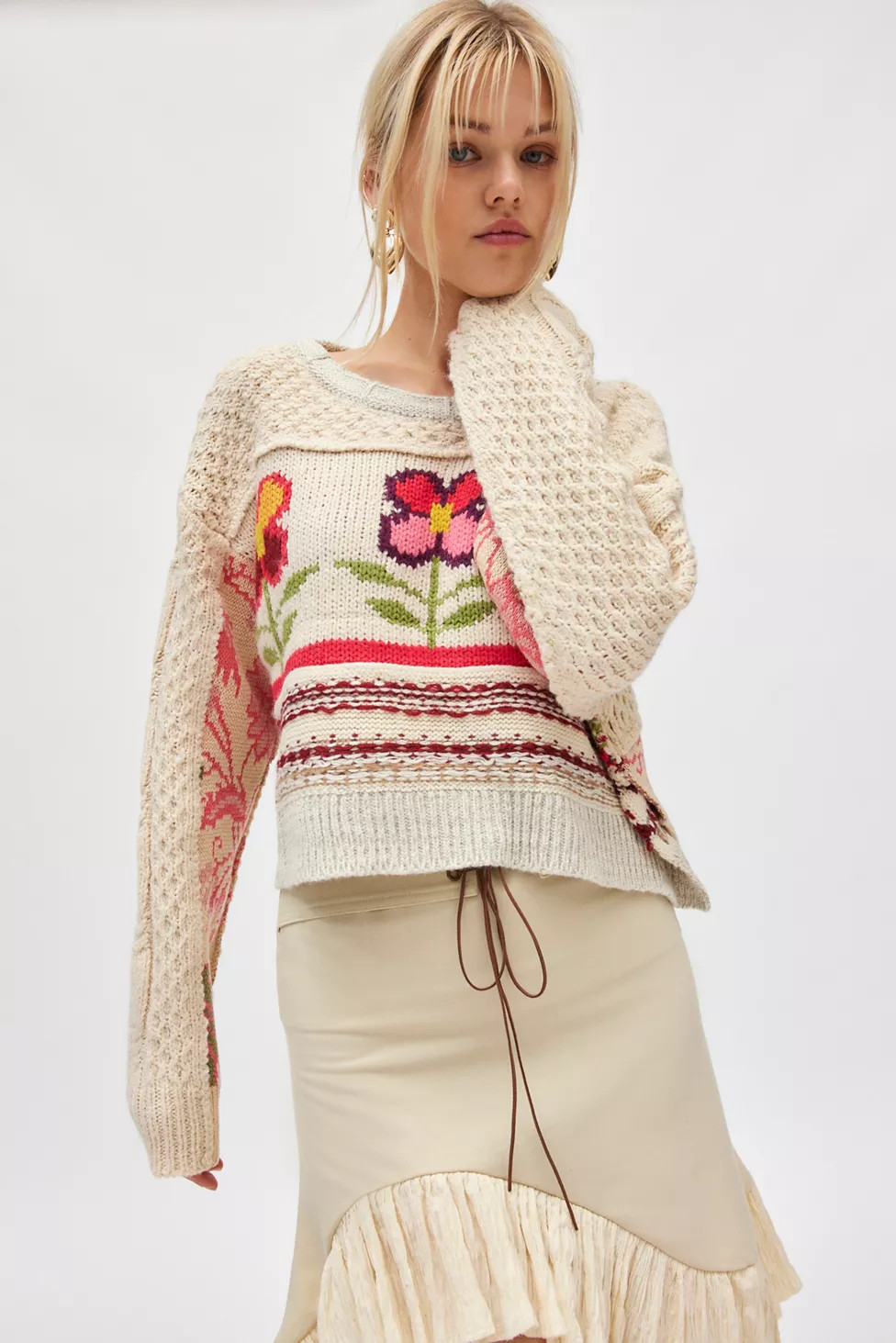 Kimchi Blue Rosemary Crafty Knit Pullover Sweater | Urban Outfitters (US and RoW)