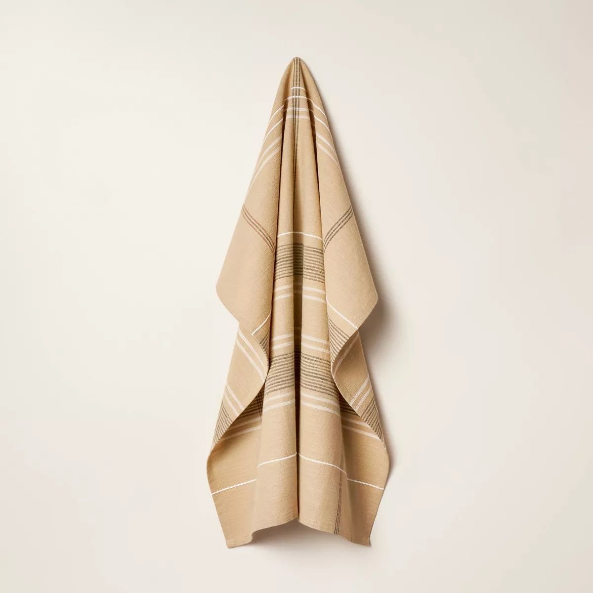 Rustic Plaid Flour Sack Kitchen Towel Khaki - Hearth & Hand™ with Magnolia | Target