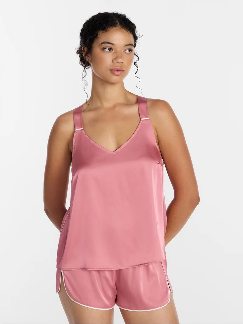Joyspun(4.3)|35 Joyspun Women\u2019s Stretch Satin Cami and Shorts Pajama Set, 2-Piece, Sizes XS-... | Walmart (US)