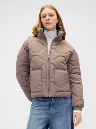 Relaxed Quilted Nylon Jacket | Gap Factory