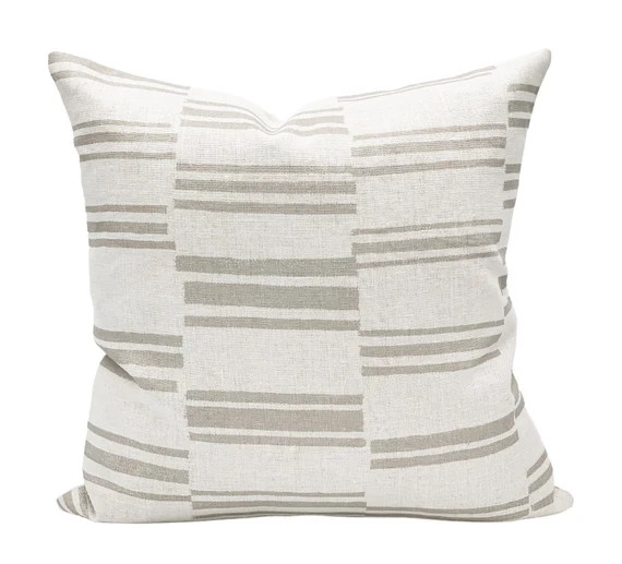 Designer Virginia Kraft Kilim in Mushroom on Natural Linen | Etsy | Etsy (US)