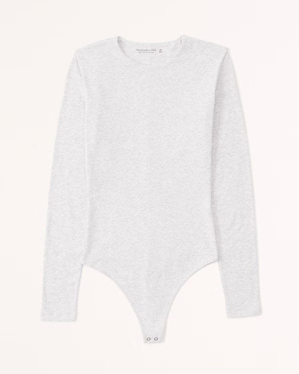 Long-Sleeve Cotton Seamless Fabric Crew Bodysuit | Abercrombie & Fitch (US)