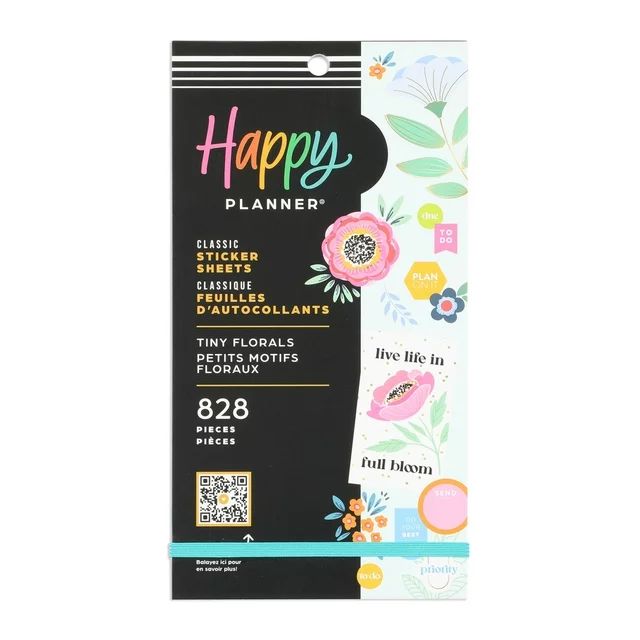 Happy Planner 30 Sheet Value Sticker Pack, Tiny Florals, 828 Stickers Total | Walmart (US)