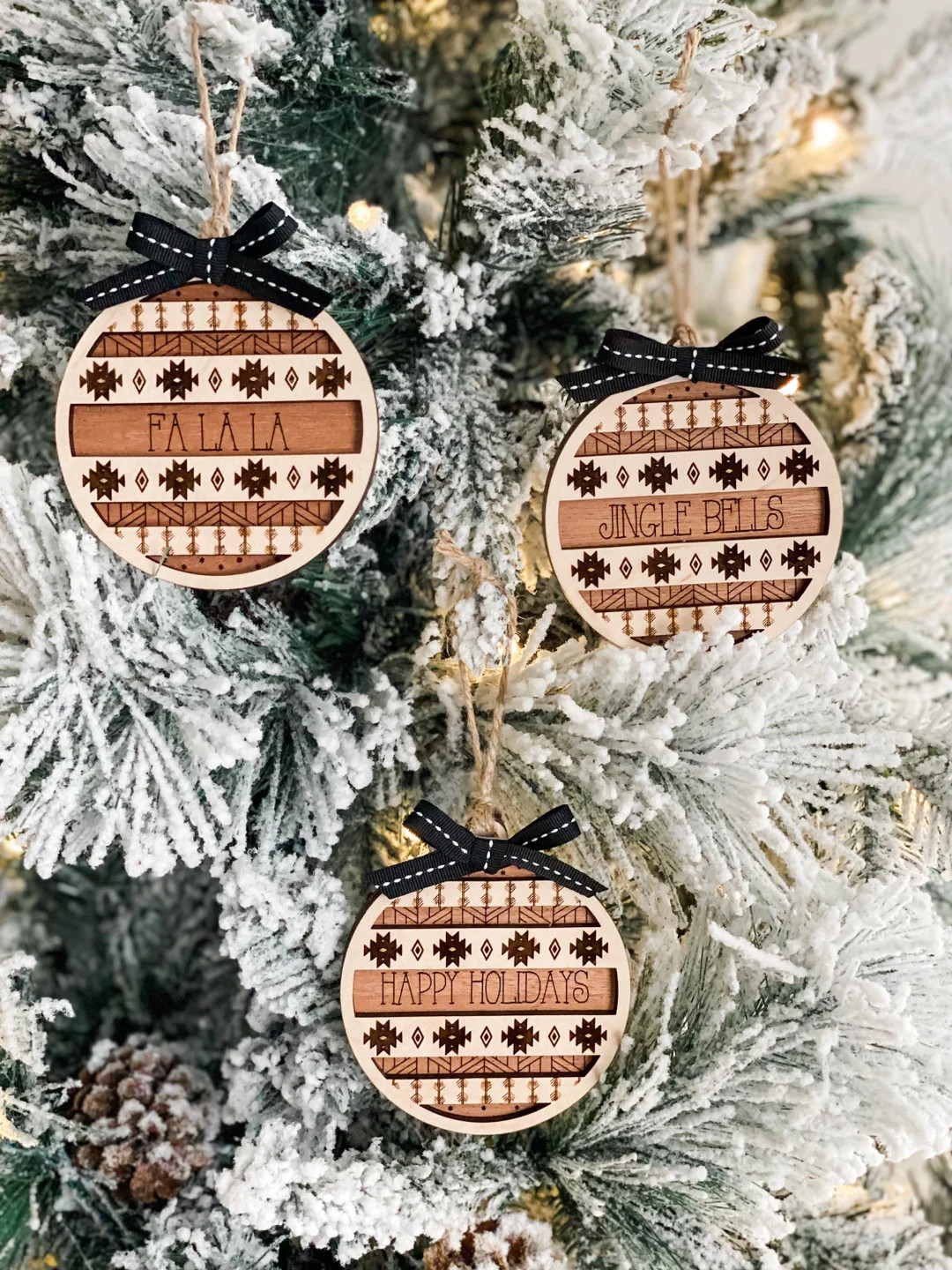 Personalized Christmas Ornament Boho Decor Modern Farmhouse - Etsy | Etsy (US)