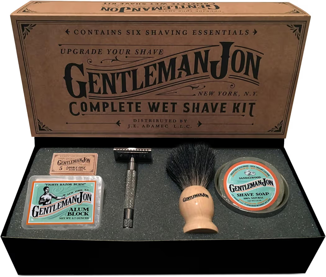 Gentleman Jon Safety Razor Shaving Kit | Vintage Wet Shave Grooming Set for Men - Includes: Safet... | Amazon (US)