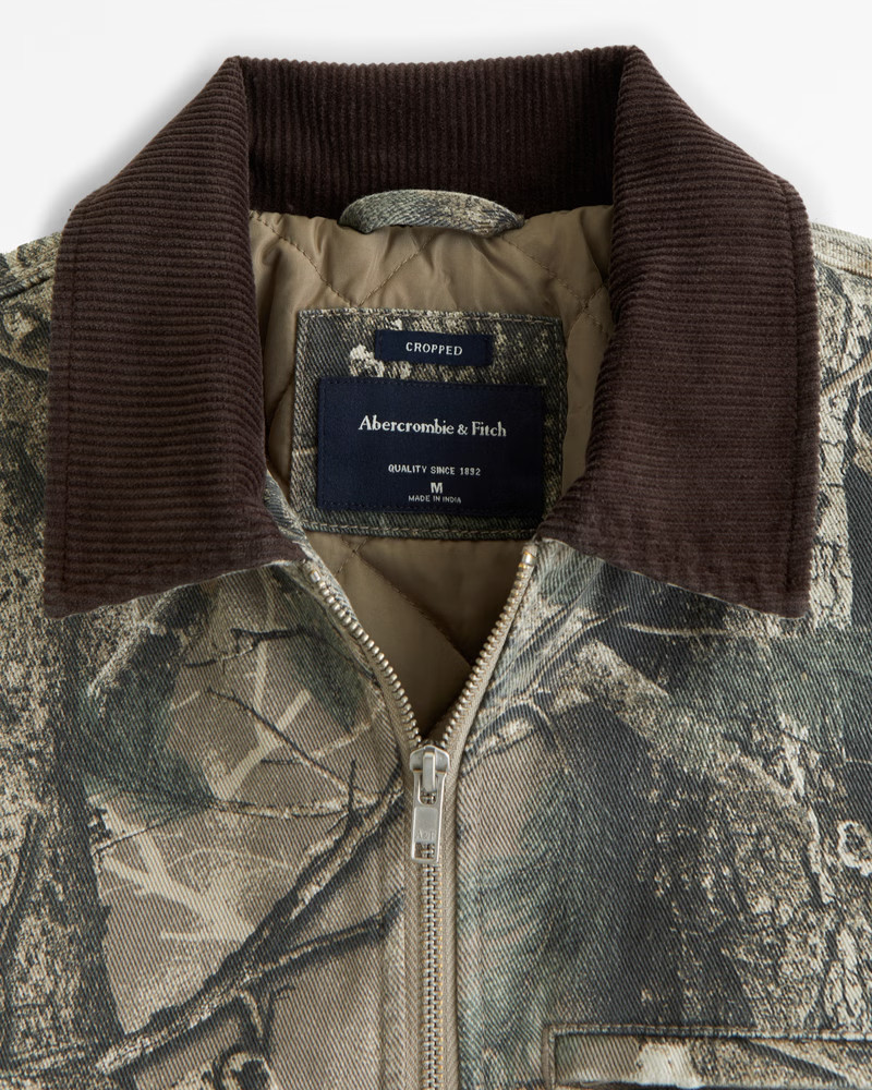 Cropped Zip Workwear Jacket | Abercrombie & Fitch (US)