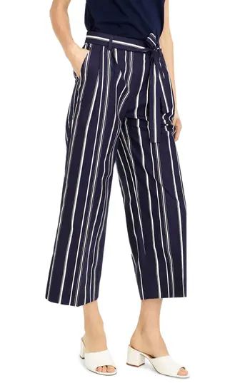 Women's J.crew Wide Leg Stripe Cotton Poplin Pants | Nordstrom