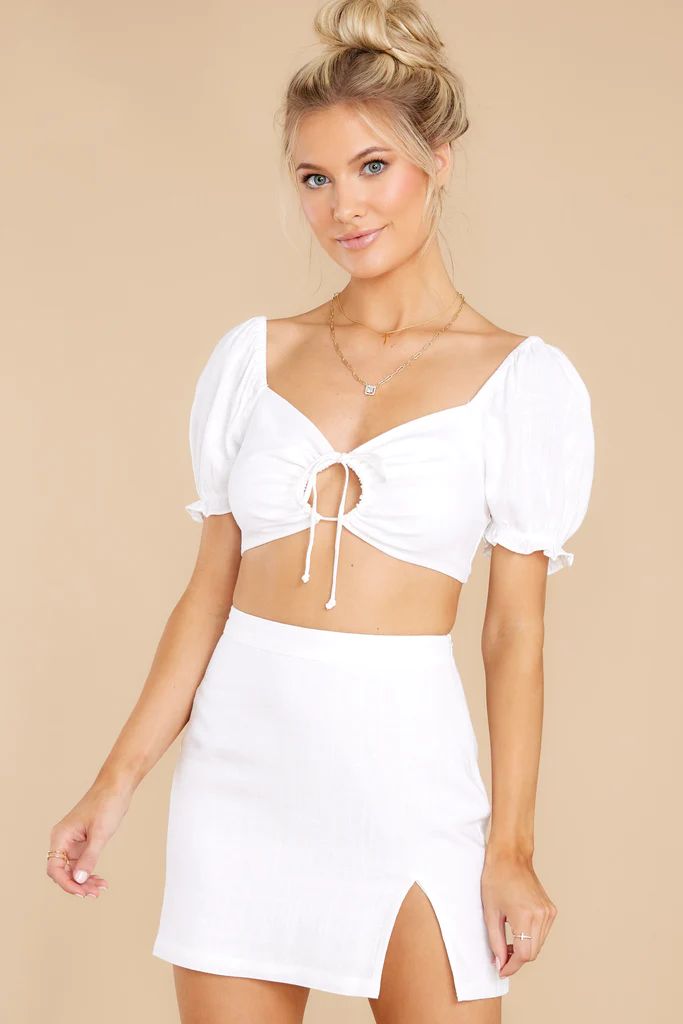 Always Angelic White Two Piece Set | Red Dress 