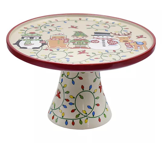 Temp-tations Seasonal 10" Holiday Cake Plate - QVC.com | QVC