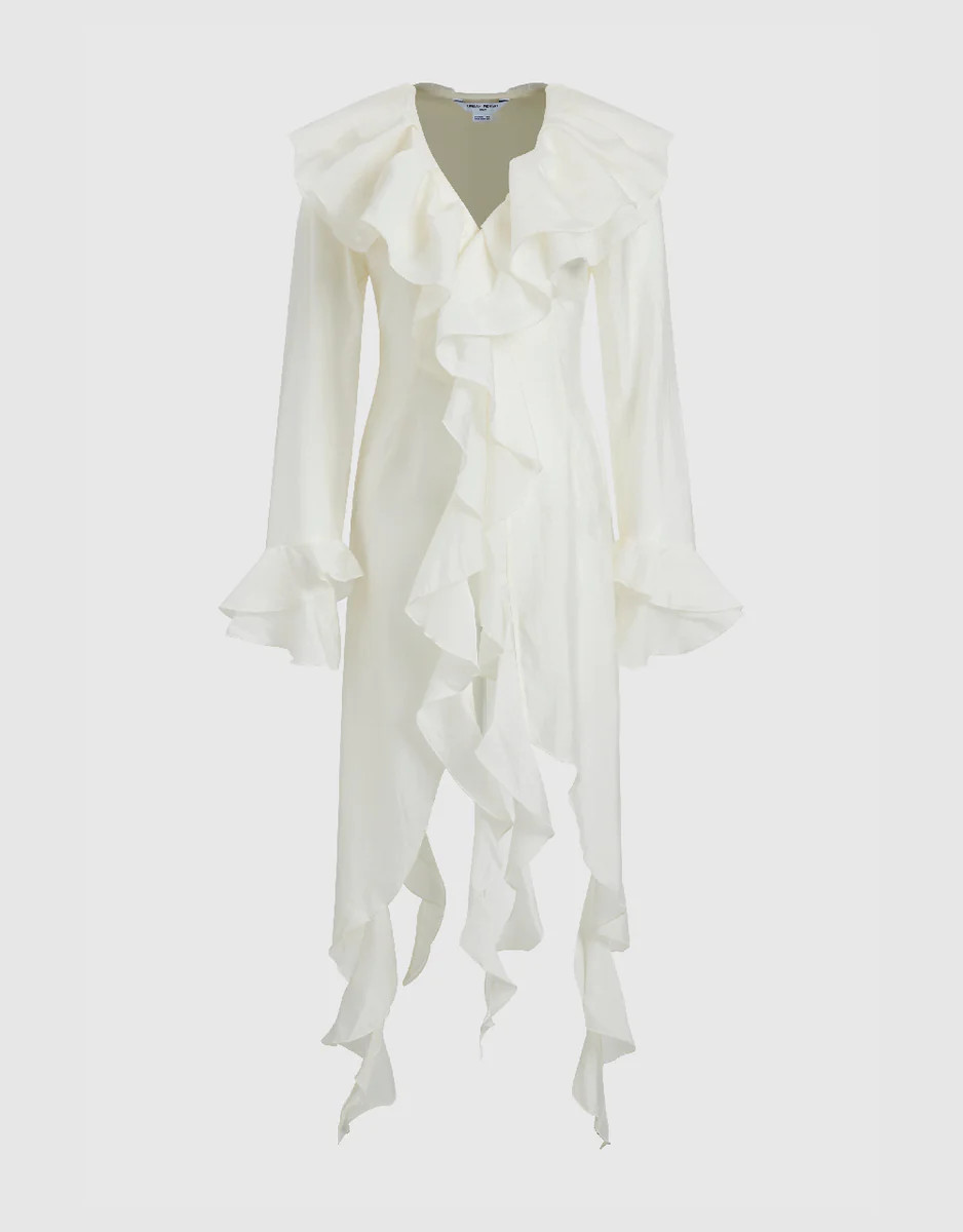 Ruffle Lapel Shirt | Urban Revivo