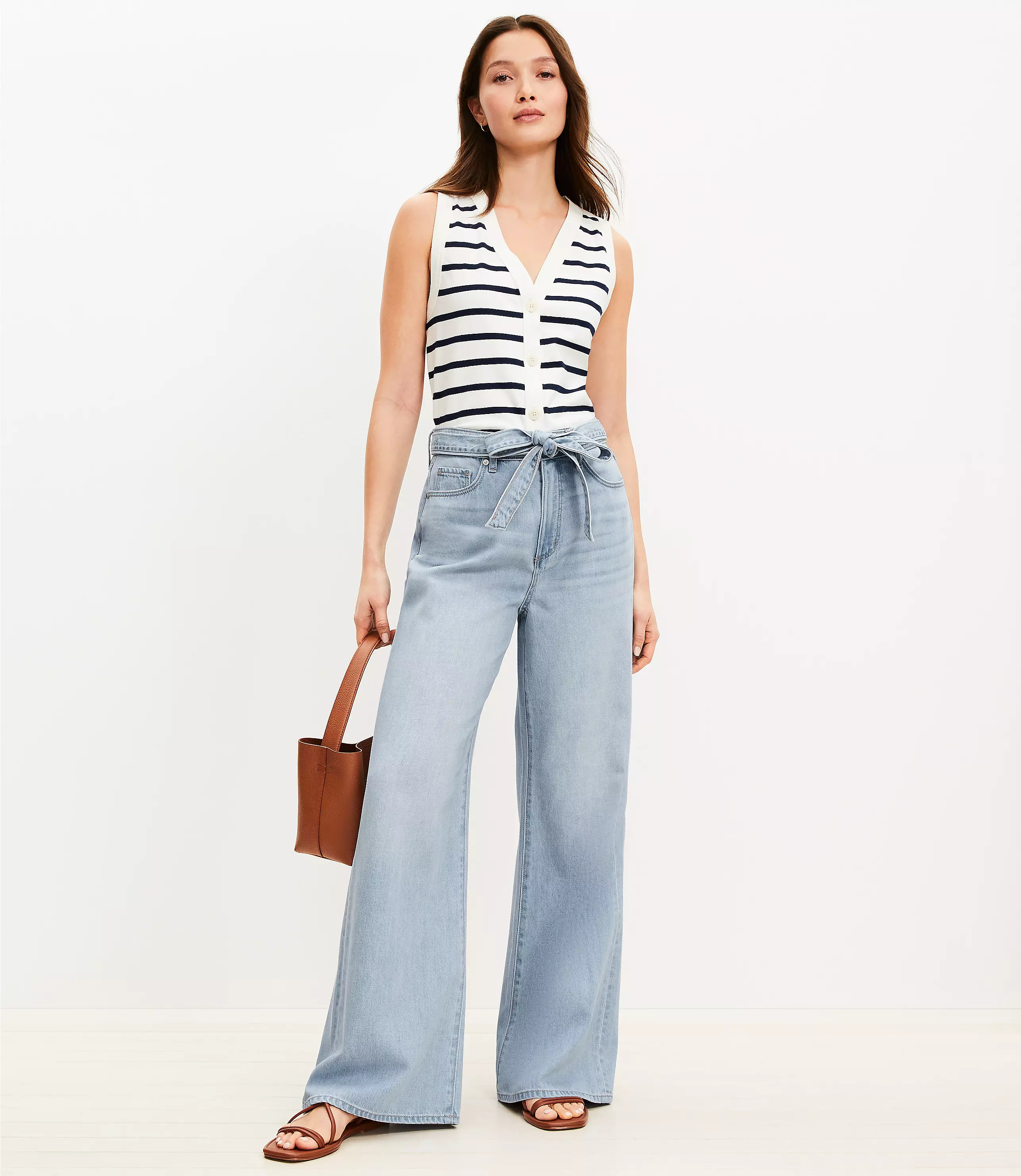 Tall Palazzo Jeans in Light Wash | LOFT